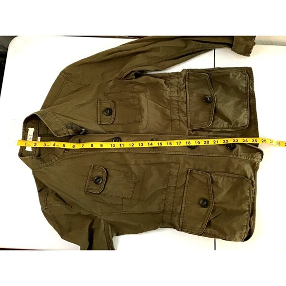 LOFT- WOMENS ARMY GREEN  96% COTTON LONG SLEEVE BUTTON DOWN JACKET SIZE SMALL - Picture 6 of 6